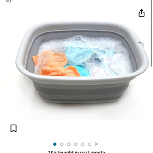 Amazon.com - SAMMART 9.45L (2.5 Gallon) Collapsible Tub - Foldable Dish Tub - Portable Washing Basin - Space Saving Plastic Washtub (Grey, M)