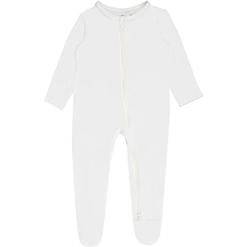 Bamboo Baby Footed Pajamas with Mitten Cuffs , Soft Long Sleeve Romper 0-12 Months