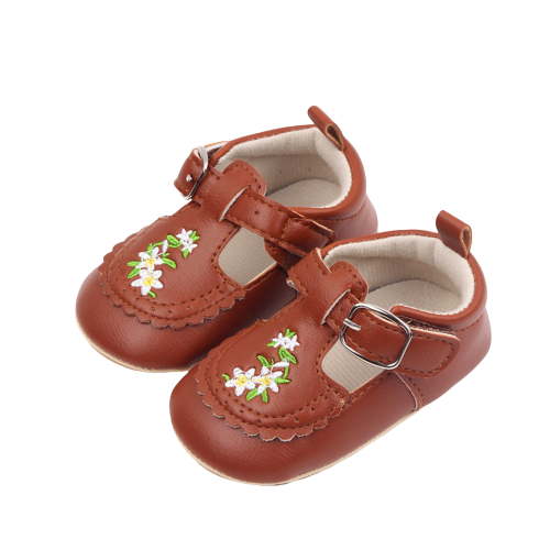 Baby Girls Princess Shoes, Leather Embroidery Flower Toddler Shoes