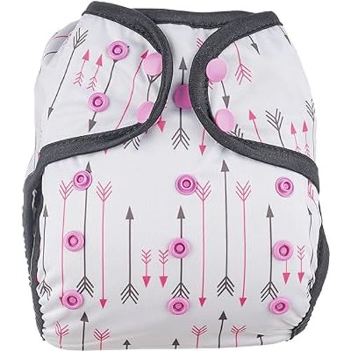 OsoCozy One Size Cloth Diaper Covers - Adjustable Snap Fit & Double Leg Gussets for Baby Boys & Girls from 8-35 Pounds. Use with Prefold, Flat or Fitted Cloth Diapers or Snap-in Inserts.