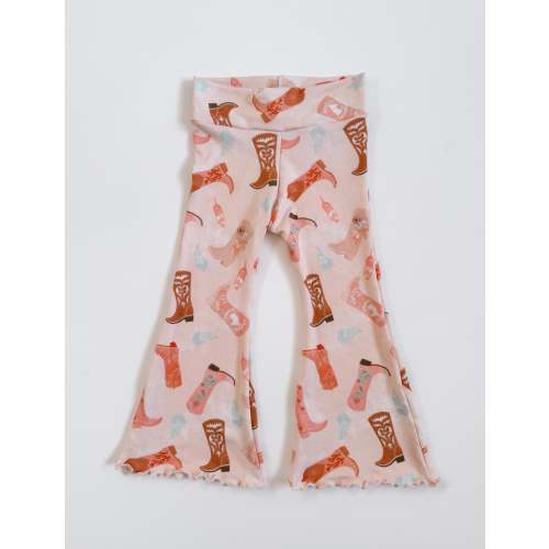 Peachy Cowgirl Flares, For Cowgirl Party, For Western Party, Flares, Handmade, For Toddler, For Baby, For Girls, Peach, Flare Pants