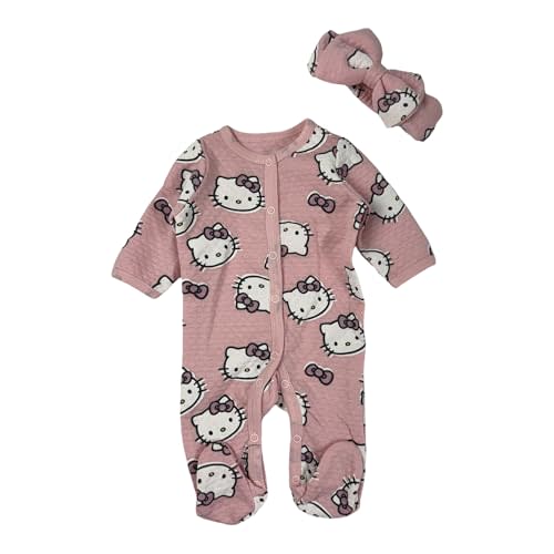 Hello Kitty Baby Girls' Footies Newborn Snap Buttons Onesie Romper