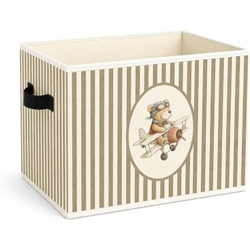 Airplane Bear Pilot Teddy Foldable Fabric Storage Bin