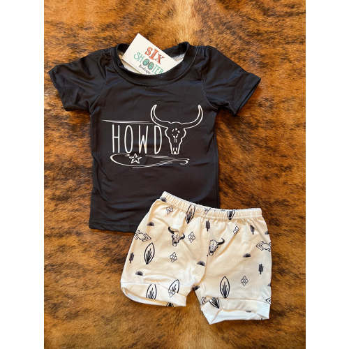 Howdy kids shorts set