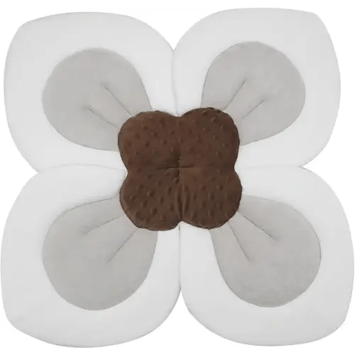 PandaEar Baby Bath Pad for Infant Newborn | Soft Flower Petals for Sink Bathtub Essentials Shower Gift (Grey)