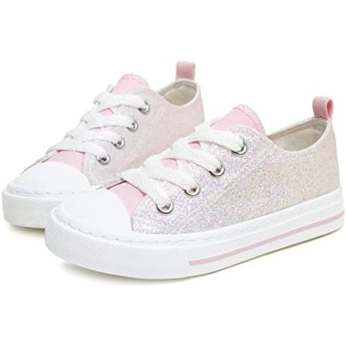 ToandonToddler Kids Sneakers Sparkle Fashion Glitter Sequins Canvas Shoes