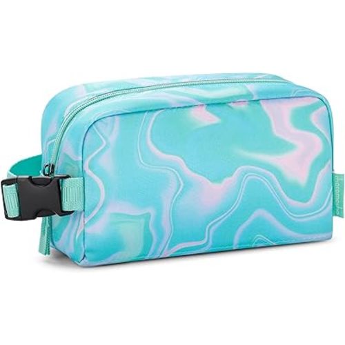 Choco Mocha Small insulated Snack Bag Kids Freezer Snack Bags Small Cooler Bag for Kids, School Insulated Lunch Bags, Fluid Teal