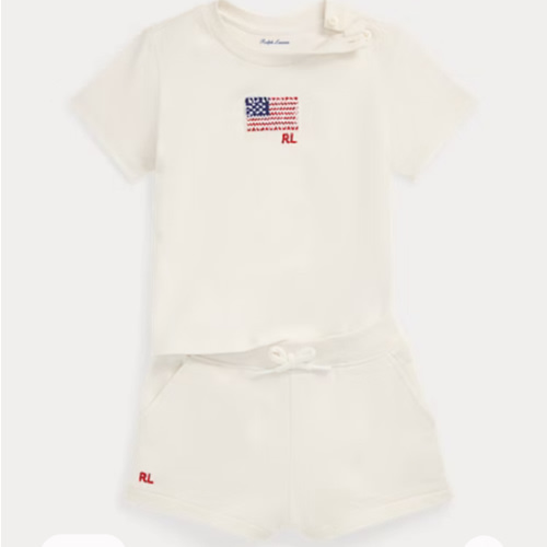 Flag Cotton Jersey Tee & Terry Short Set