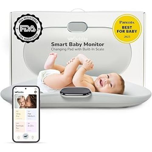 Woddle Multifunctional Smart Baby Changing Pad with Precision Scale for Critical Weight Monitoring + AI App, Noise Machine, Warmer, Night Light, Touchscreen Tracker, All-in-One
