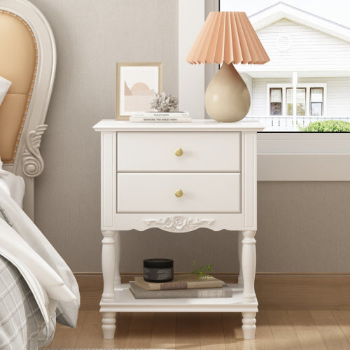 Red Barrel Studio® 2 - Drawer Nightstand in White & Reviews | Wayfair
