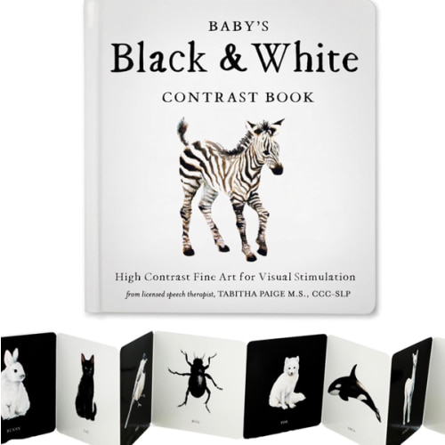 Baby's Black and White Contrast Book: High-Contrast Art for Visual Stimulation at Tummy Time (Tabitha Paige Children's Book Series)