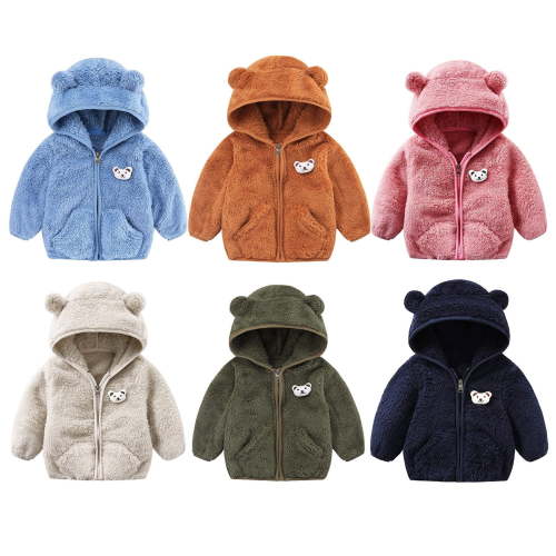 RTKFRFLM Baby Bear Hoodie Long Sleeve Zip-up Winter Warm Jacket with Pockets Army Green 0-6 Months