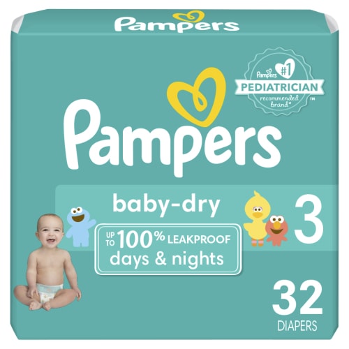 Pampers Baby Dry Diapers Size 3, 32 Count (Select for More Options)