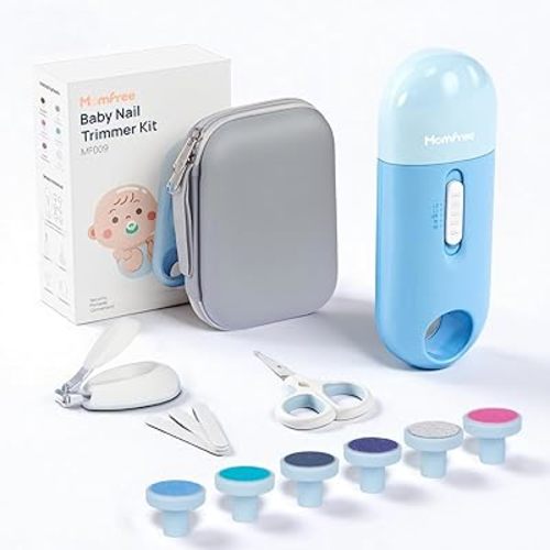 Baby Nail File Electric, 4-in-1 Battery Powered Baby Nail Trimmer Electric with Storage Case & Night Light for Newborn to Toddler, Nail Clipper/Scissor Nail Care Set for Toenails and Fingernails