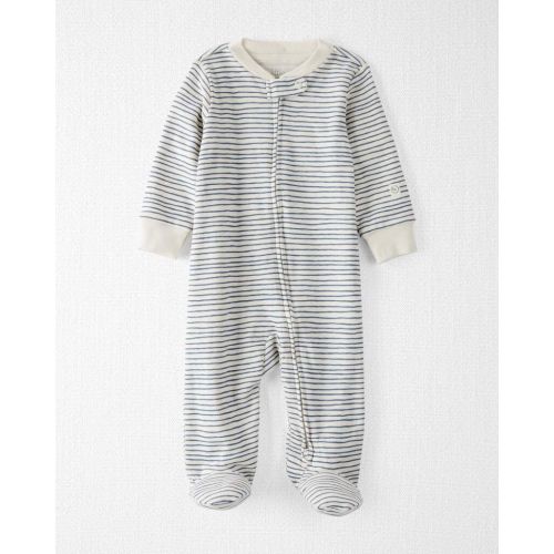 Baby Organic Cotton Sleep & Play Pajamas in Stripes