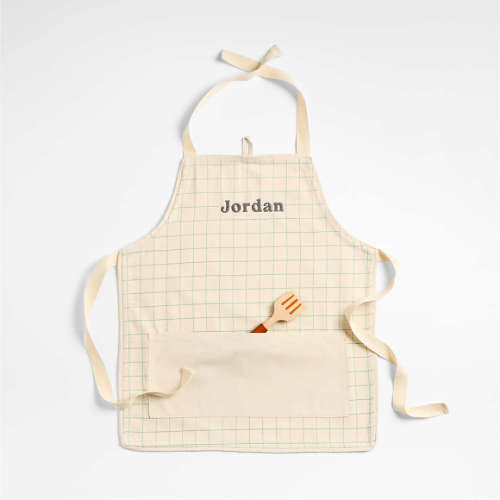 Green Grid Kids Chef Apron
