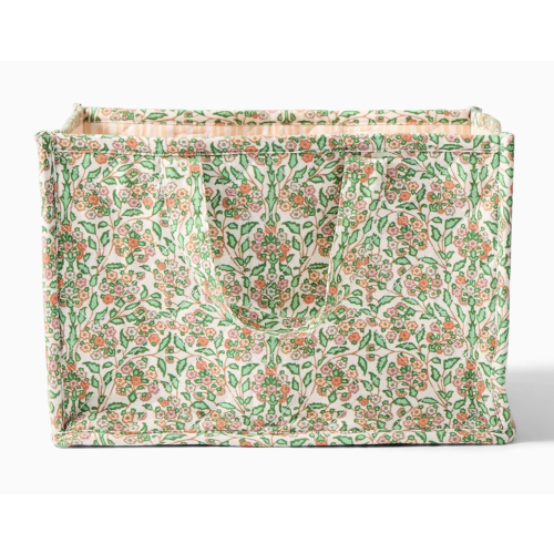 Pink Chicken Quilted Floral Diaper Caddy