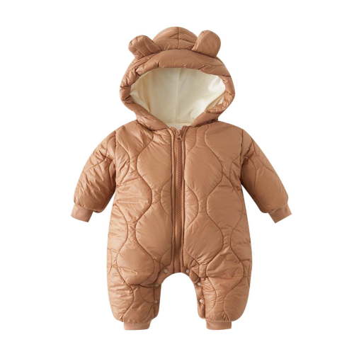 LRen Girls Down Coat Winter Warm Hooded Jacket Outerwear For Baby Toddler 0-24 Months,Khaki,0-3 Months