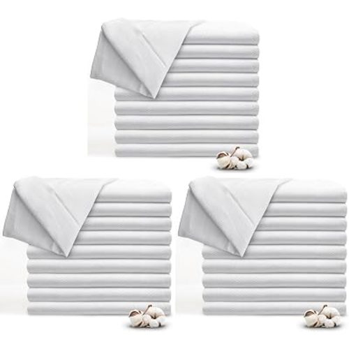 RUVANTI 30 Pack Birdseye Flat-Fold Cloth Diapers for Babies, 100% Cotton Extra Large Reusable Diapers, Baby Burp Cloths