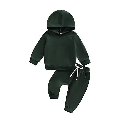 Baby Boy Sweatsuit Outfits Solid Color Hoodie Sweatshirt Sweatpants Toddler Infant Spring Fall Clothes Set
