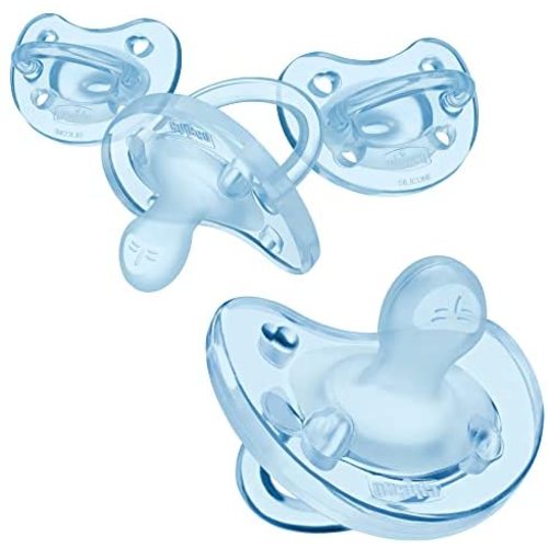 Chicco PhysioForma® 100% Soft Silicone One Piece Pacifier for Babies 0-6m, Orthodontic Nipple, BPA-Free, 4-Count with Sterilizing Case,4 Count (Pack of 1)