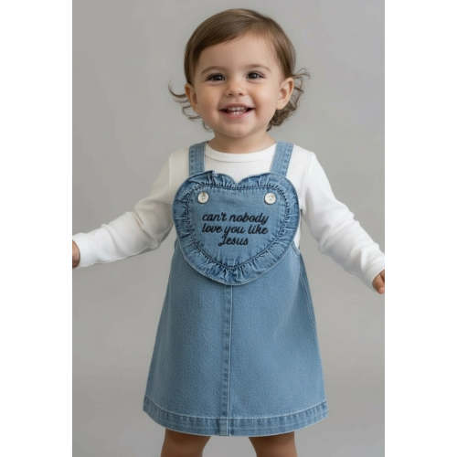 Can't Nobody Love You Like Jesus Denim Heart Dress – OUR HOUSE ABOVE