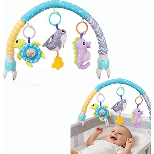 Pau1Hami1ton Car Seat Toys, Stroller Toys,Car Seat Toys for Babies 0-6 Months,3 Month Baby Toys Fit for Crib Bed,Stroller,Car Seat,Baby Gifts.S-19(Whale)