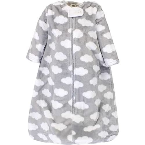 Hudson Baby Unisex Baby Plush Sleeping Bag, Sack, Blanket, Gray Clouds, 12-18 Months