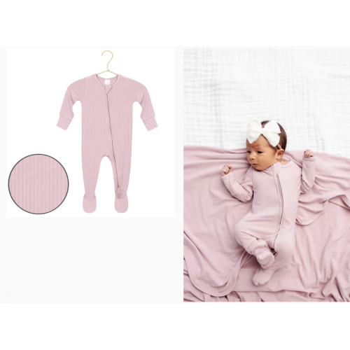 Haven Ribbed Zipper Footies (Preemie-7 pounds)
