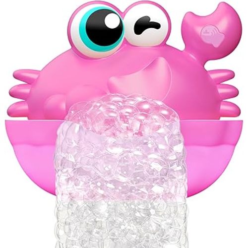 Light Up Crab Bath Bubble Maker Bathroom Toys for Kids Ages 1-3 4-8,Bath Bubble Machine with Colourful Light Toddler Bathub Toy Gifts for Kids
