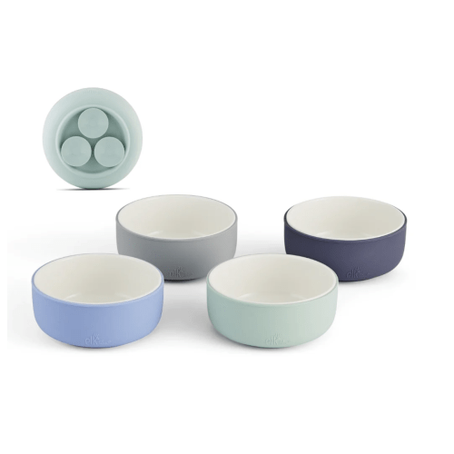 Porcelain Bowl with Silicone Suction Sleeves
