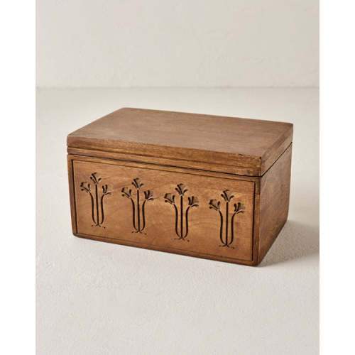 Etched Wood Keepsake Box