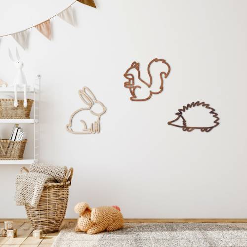 Woodland Trio - Outline Nursery Wall Decor Set