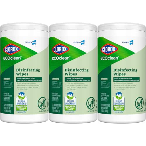CloroxPro Clorox EcoClean Disinfecting Wipes, 75 Count, Pack of 3
