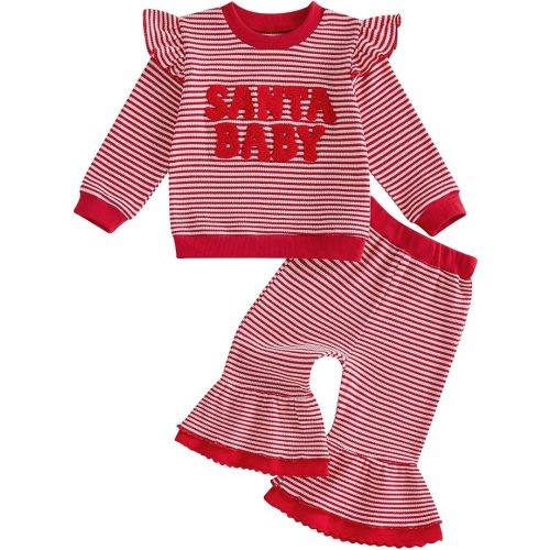 Toddler Baby Girl Fall Clothes Letter Sweatshirt Flared Pants Set