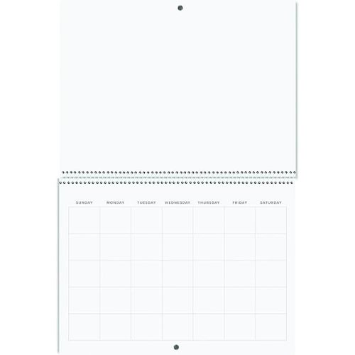 Reskid Blank Scrapbook Wall Calendar - 2-Pack - 80lb Cardstock - Undated, 12" x 9" Closed, 18" Open Size, Large Bookstore-Quality, Spiral-Bound Hanging Monthly Calendar for Kitchen & Office - Premium