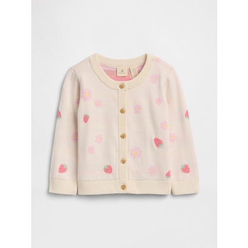 Baby Print Crewneck Cardigan