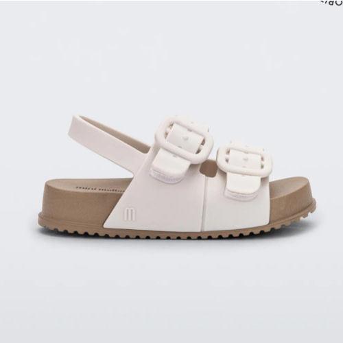 Cozy Sandal in White/Brown for Babies – Mini Melissa Shoes