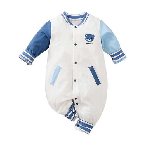 WIBACKER 0-18 Months Newborn Baby Boy Onesie, Infant Long Sleeve Cotton Romper, Boys Bodysuit Fall Spring Outfits - Bears