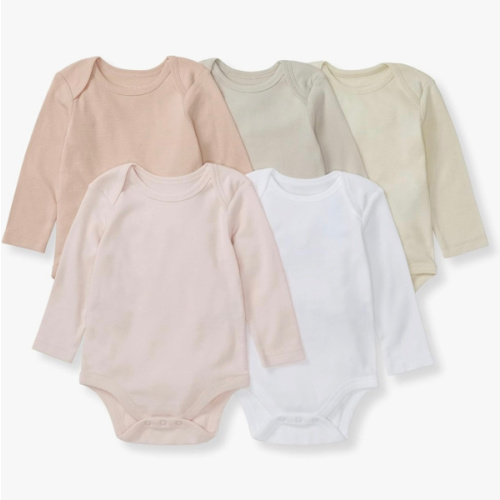 Burt's Bees Baby Unisex Bodysuits, Short Sleeve Organic Sleepwear, 5-Pack