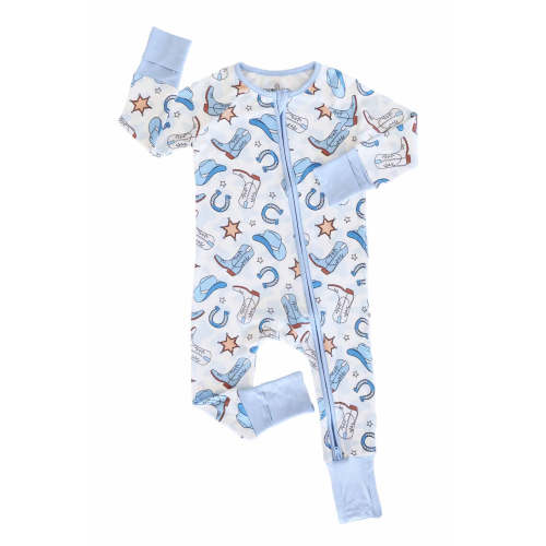 Rodeo Dreams Convertible Zip Romper in Blue | Caden Lane