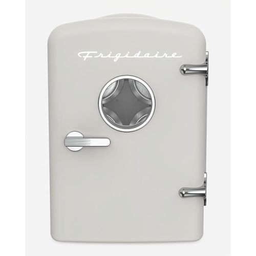 Frigidaire EFMIS171 Retro Mini Portable Personal Fridge - Ideal for Home, Office or Dorm - Includes Carrying Handle, AC/DC Wall/Car Charger (Grey)