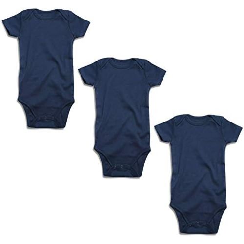 GKrepps Unisex 3-Pack Short-Sleeve 100% Organic Cotton Baby Bodysuits Infant Toddler