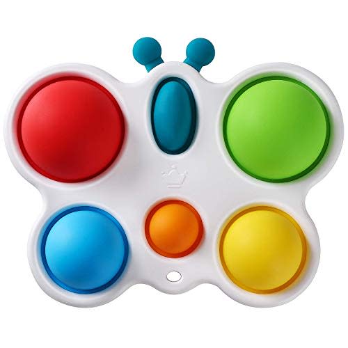 Anpole Baby Simple Dimple Fidget Toy, Kids Sensory Toys Silicone Flipping Butterfly Board, Early Educational Toddler Baby Toy, ADHD Fidget Toys Stress Relief Hand Toys Gifts