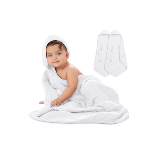 Hooded Baby Towels - 6 Layers, Pack of 2