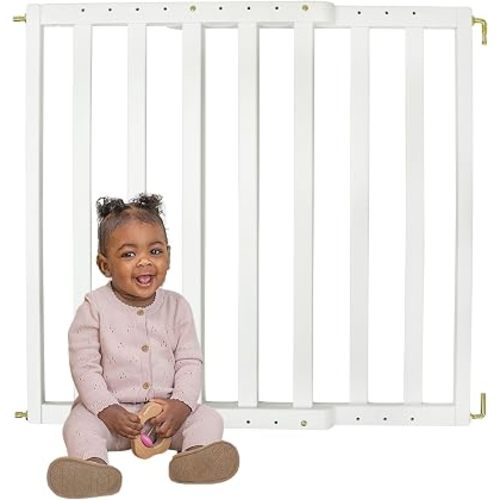 Toddleroo LuxeCraft Wood Baby Gate; 25.25"-39.25" Wide, 30" Tall, White