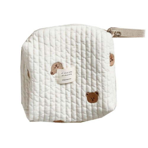 HeroNeo Stylish Diaper Bag Organizing Pouches for Diaper Bag- Multi-pocket Diaper Bag Bear Mummy Bag Cotton Clutch
