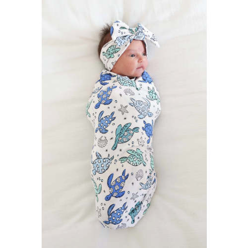 Sea Turtle Splash Oversized Swaddle Blanket