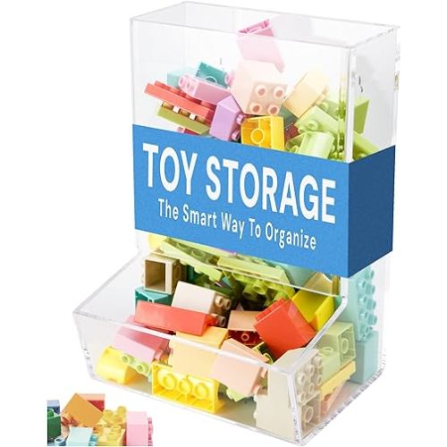 Hanging Acrylic Toy Dispenser Single Divided for Home Organization and Storage - Clear Hanging Storage Bin Acrylic Organizer Wall Mount