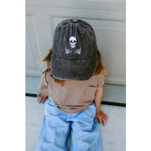 Shaka Hang Loose Skeleton Vintage Wash Kids Hat